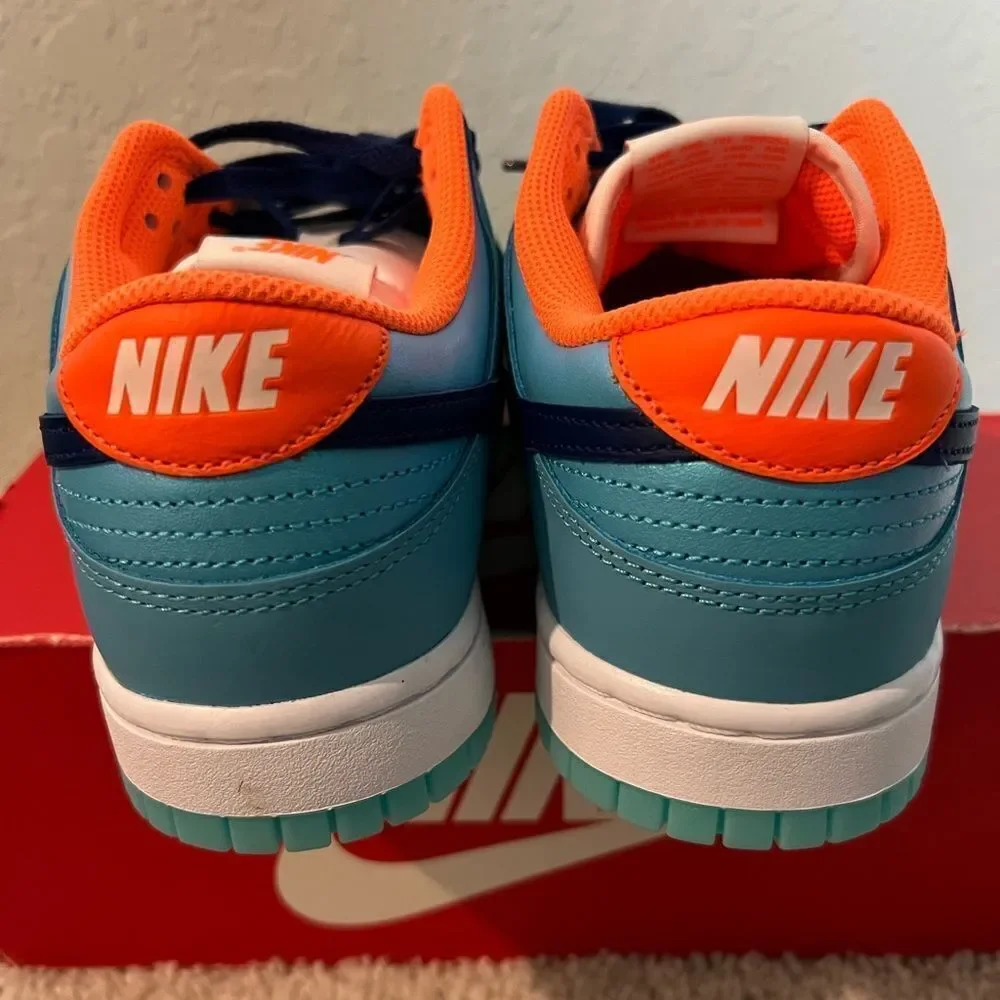 Nike Dunk Low SE Baltic Blue Total Orange Sneakers - Picture 5 of 11